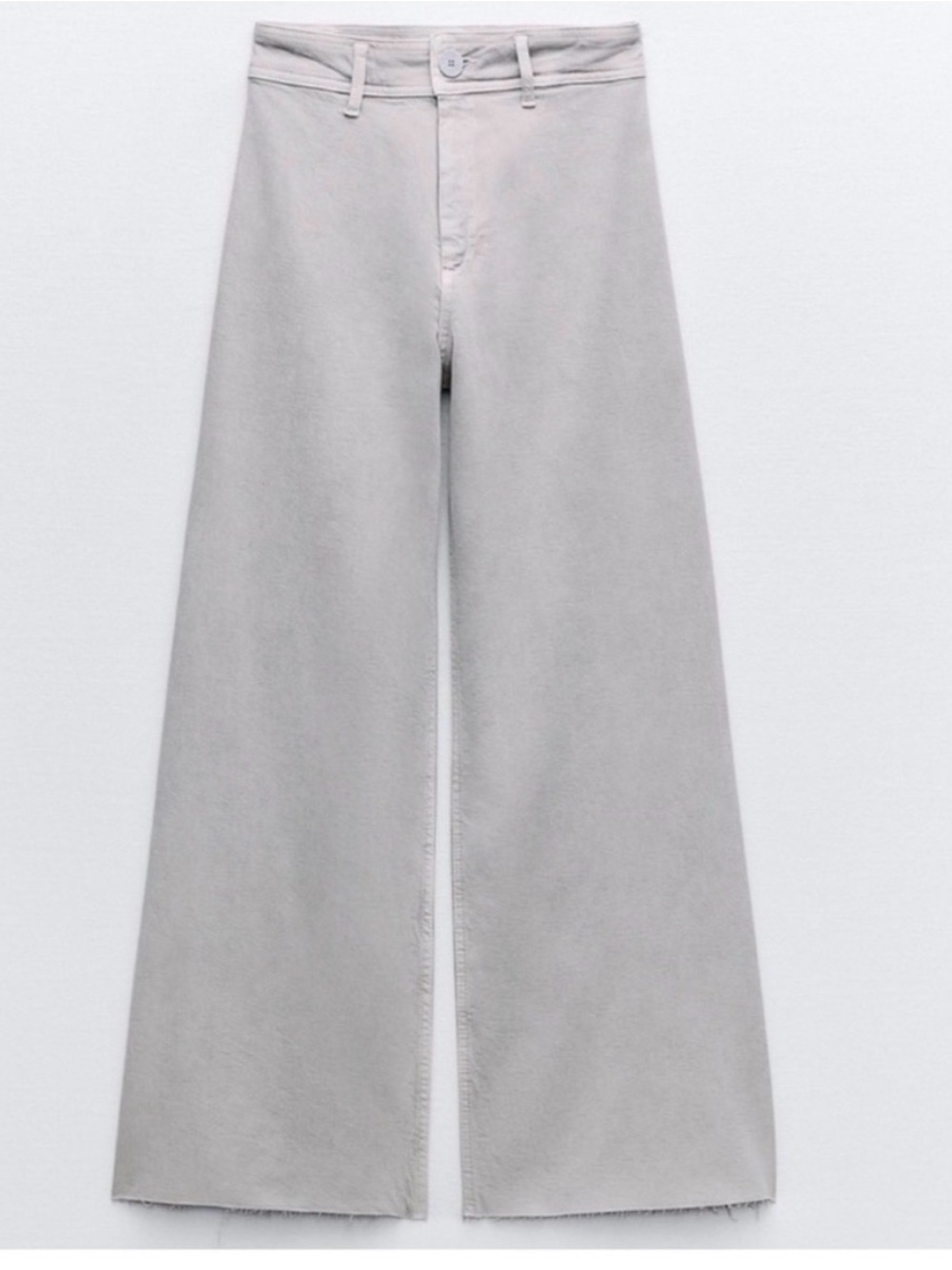 Zara Marine Straight Light Gray Wide Leg Jeans